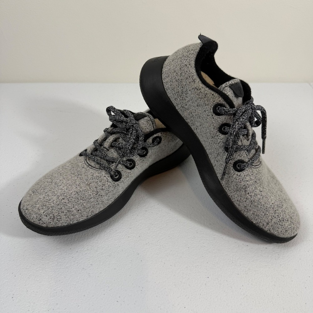 Allbirds Womens Wool Runner Grey Marl Black Sole Sneakers W7 A10113W070-0623HL